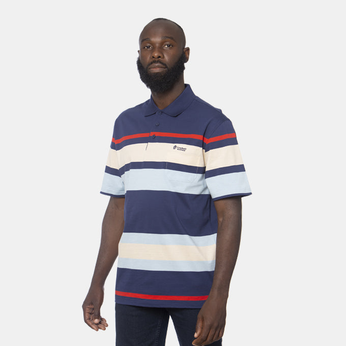 Crockett & Jones Mens Clothing Cody Short Sleeve Golfer - Navy Blue