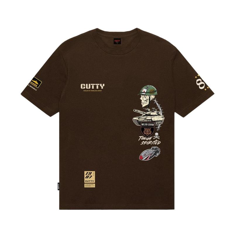 Cutty Printed T-Shirt - Chocolate - View 2