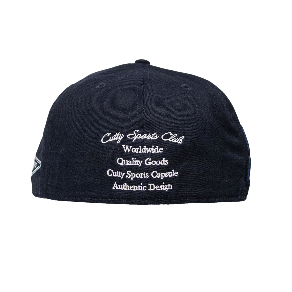 Cutty 5 Panel Peak Cap - Navy/Red - View 3