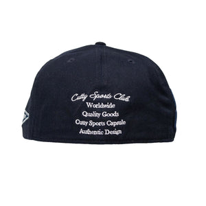 Cutty 5 Panel Peak Cap - Navy/Red - View 3