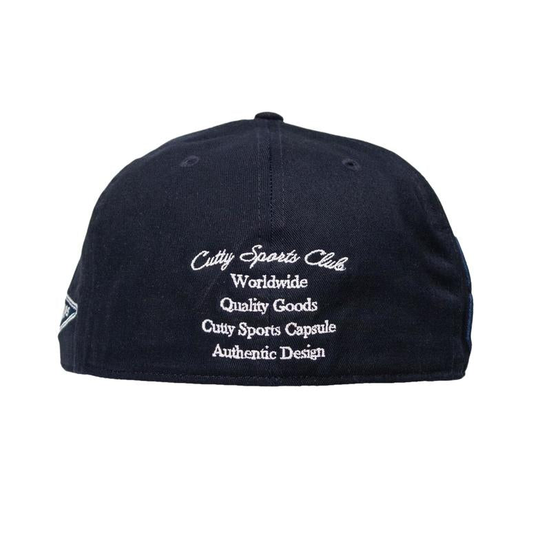 Cutty 5 Panel Peak Cap - Navy/Red - View 3