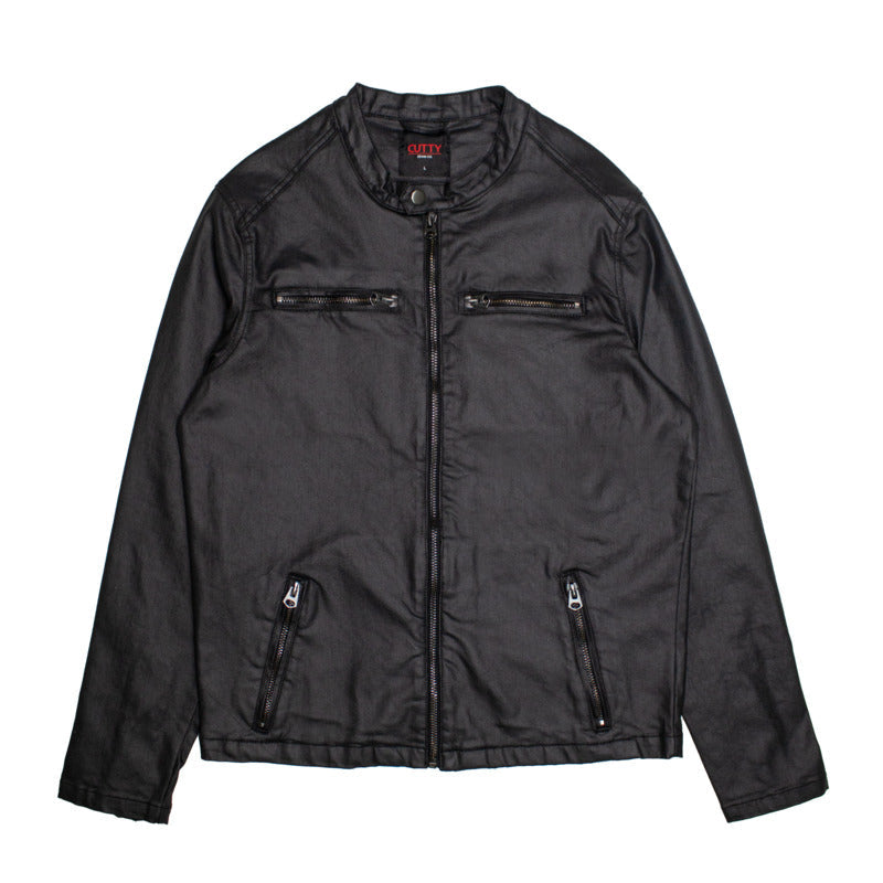 Cutty Men Captain Coated Denim Jacket - Black image