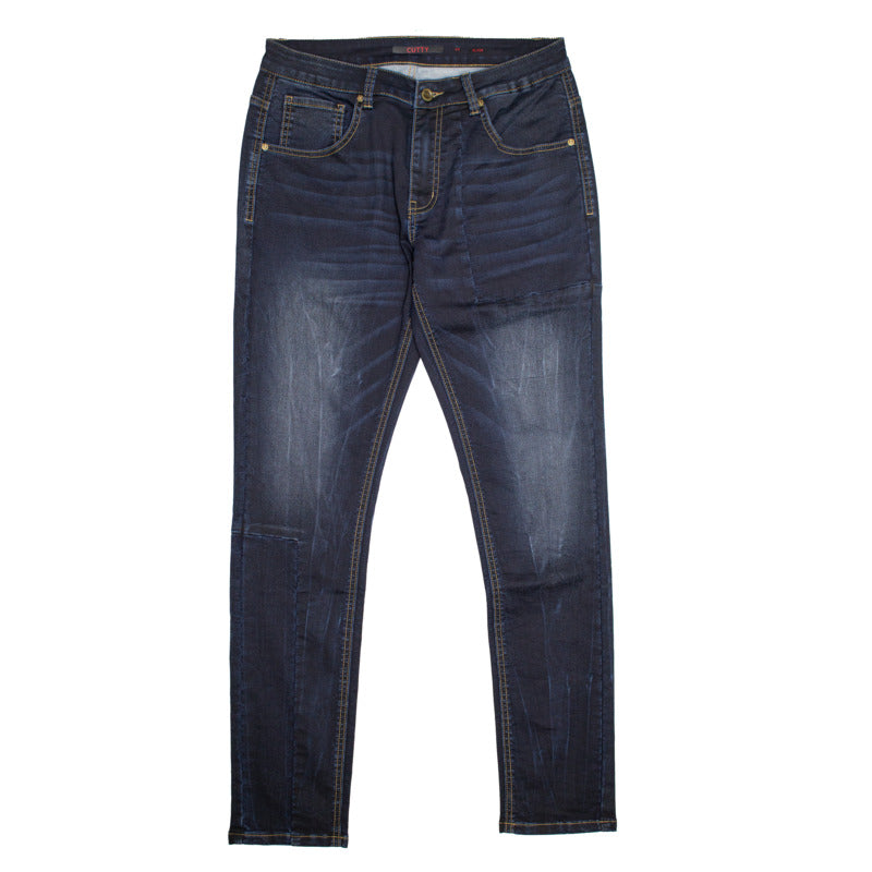 Cutty Men Elmic Knitted Denim Jean - Ink - 180001