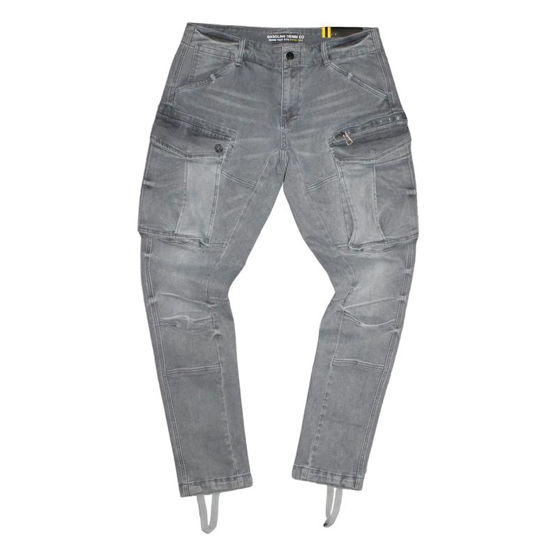 Gasoline 5008 Cargo Denim Mens Jeans - Grey
