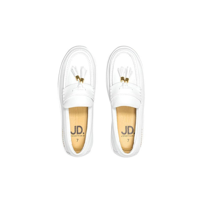 Jonathan D - JTassel Mens White Loafers