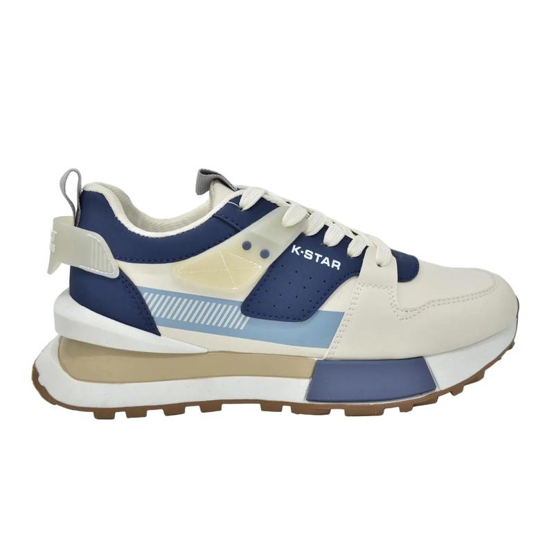 K-Star MK7137B K7623M Mens Shoes - Beige/Blue