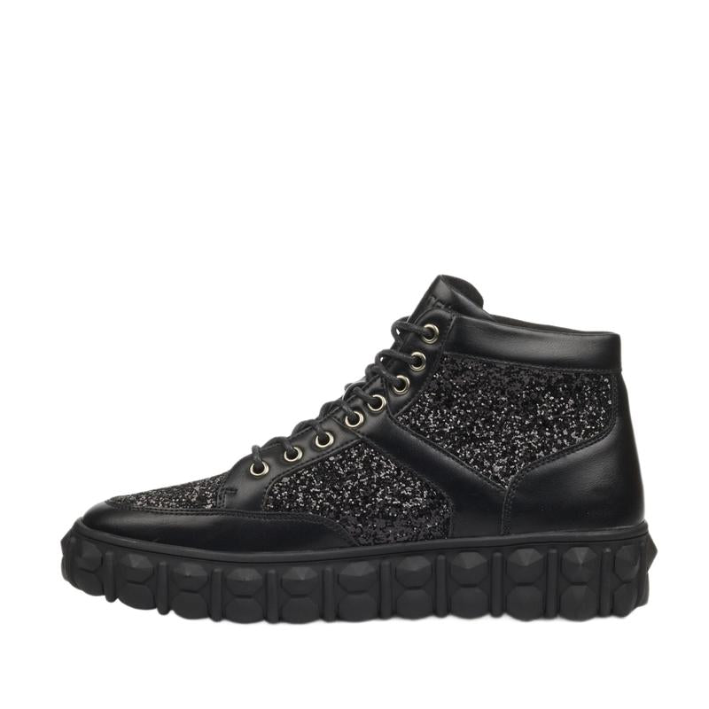 Mazerata MZR234A Pigale 12 Rhinestone Mens Shoes - Black