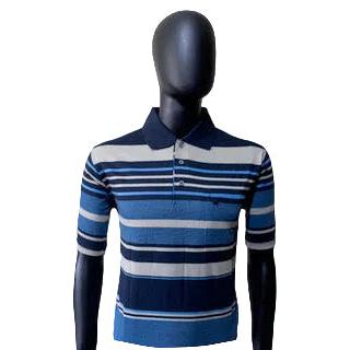 New Gents M310 Men's Short Sleeve Golfer - Stone/Multi