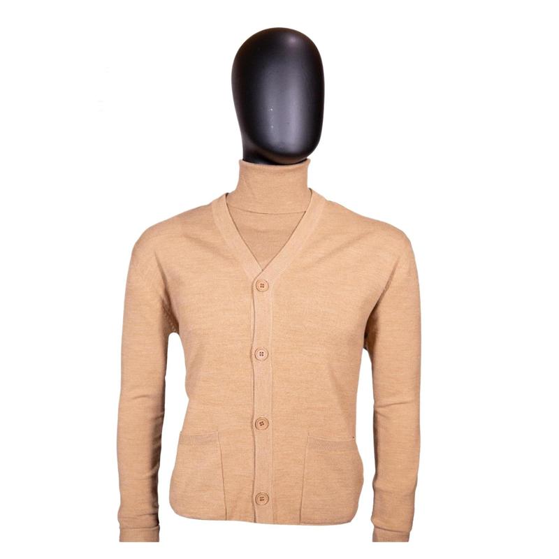 New Gents MK126 2-252 Men's Long Sleeve Cardigans - Camel