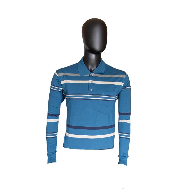 New Gents ML60 Men's Long Sleeve Golfer - Blue