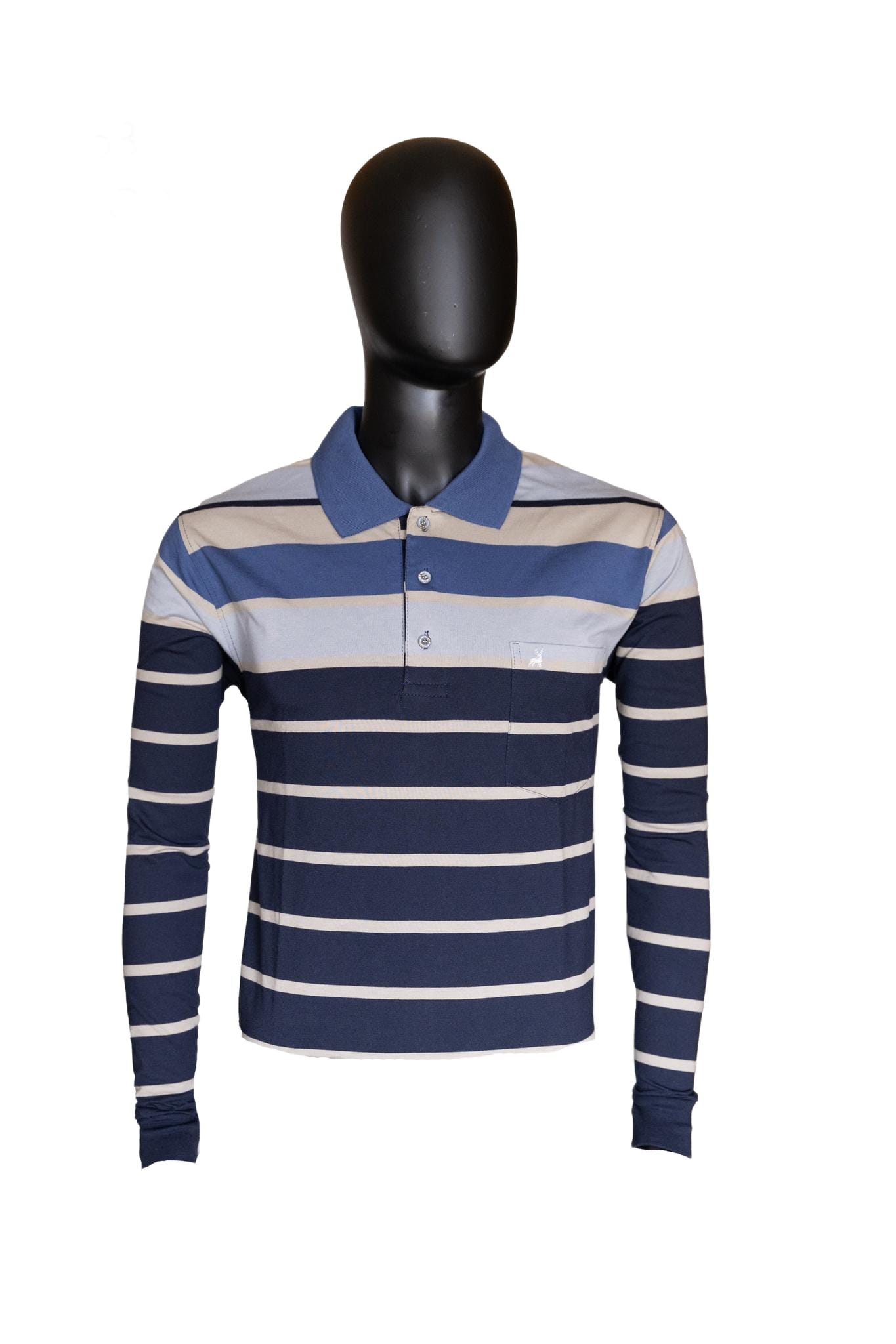 New Gents ML63 Men's Long Sleeve Golfer - Airforce