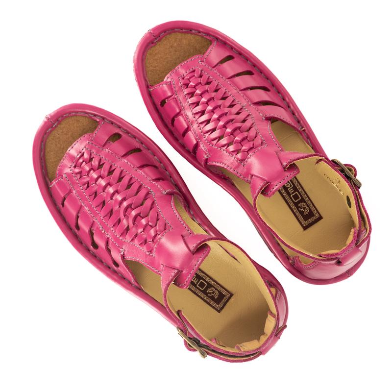 Omega Fassie Leather Soft Saddle Aurora Pink Sandal