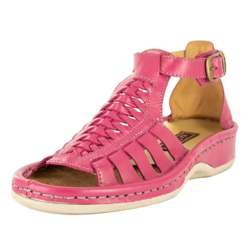 Omega Fassie Leather Soft Saddle Aurora Pink Sandal