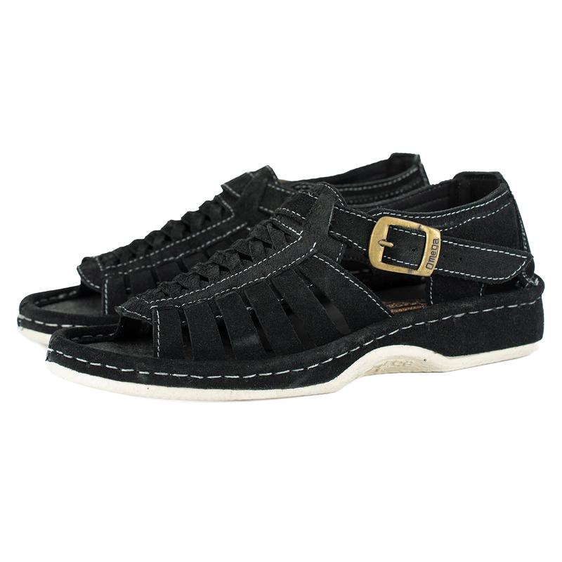 Omega Omom 021 Mens Sandal – Black Suede