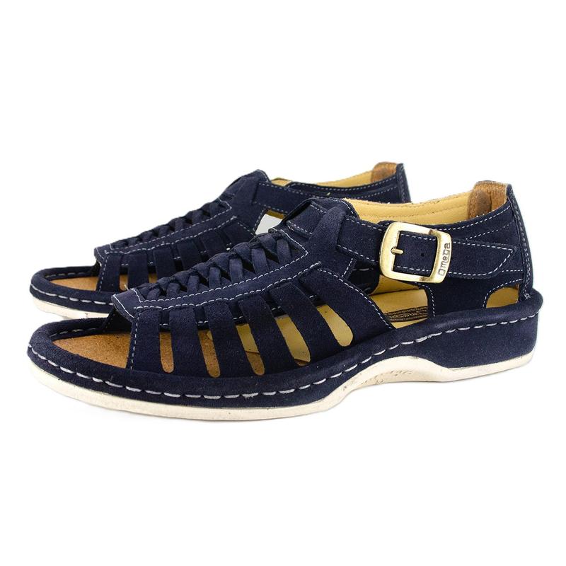 Omega Omom 021 Suede Mens Sandals – Navy