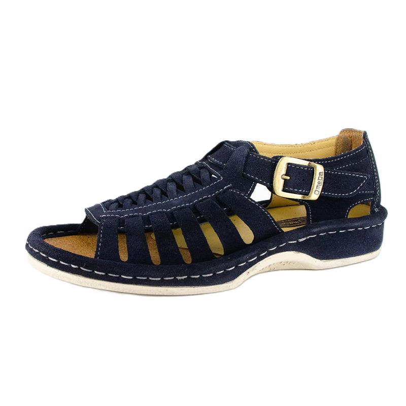 Omega Omom 021 Suede Mens Sandals – Navy