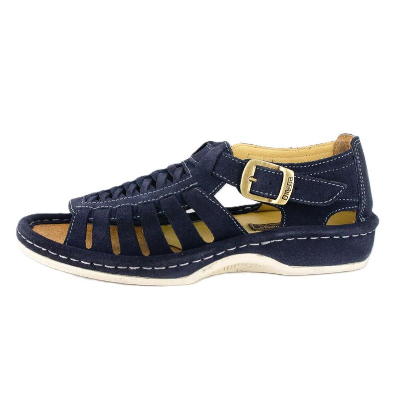 Omega Omom 021 Suede Mens Sandals – Navy