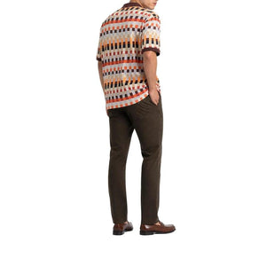 Polo Block Print Short Sleeve Mercerised Golfer - Orange - View 5