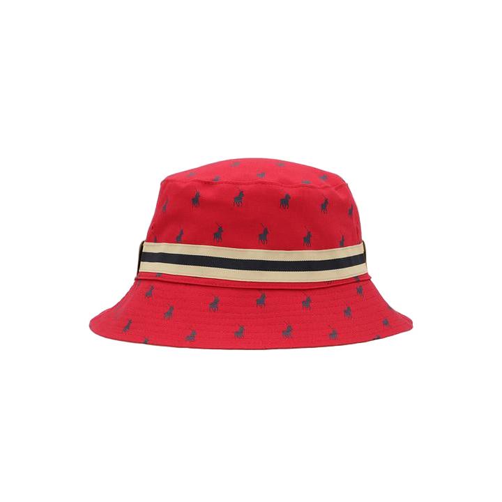 Polo Monogram Reversible Bucket Hat - Stone / Burgundy
