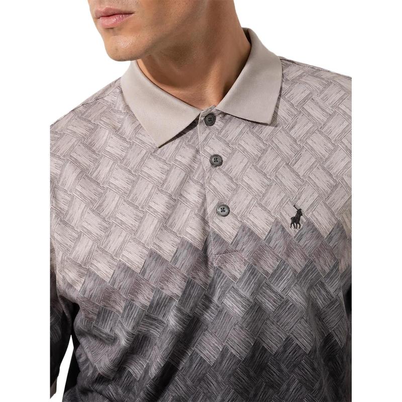 Polo Ombre Print Short Sleeve Mercerised Golfer - Grey - View 3