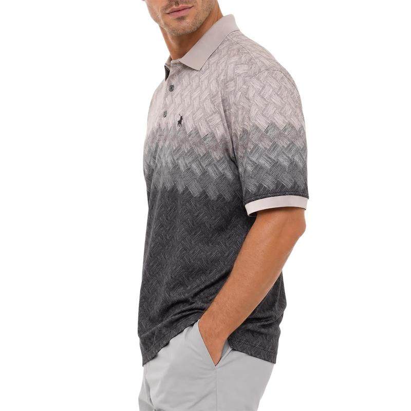 Polo Ombre Print Short Sleeve Mercerised Golfer - Grey - View 4