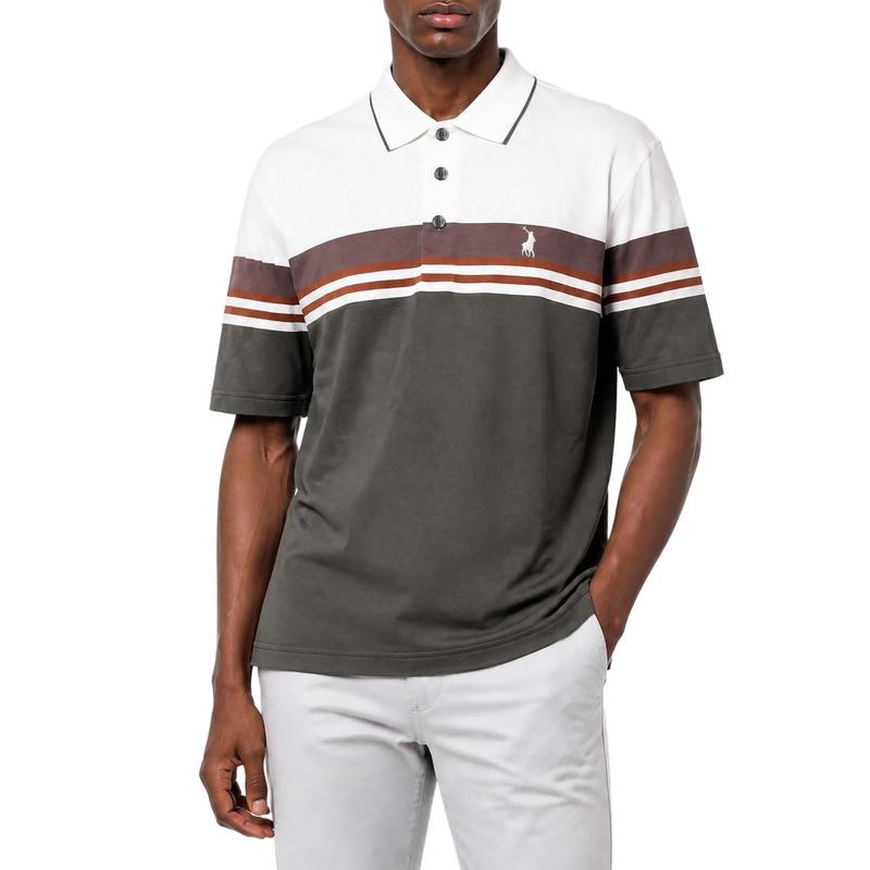 Polo Print Short Sleeve Mercerised Golfer - Green