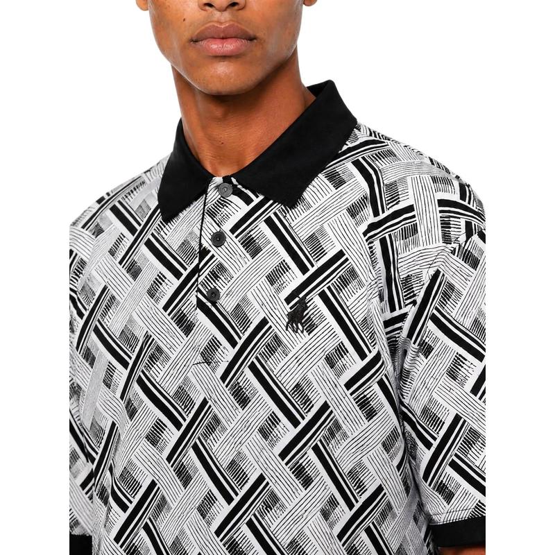 Polo Print Short Sleeve Mercerised Golfer - Grey - View 3