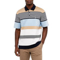 Polo Stripe Print Short Sleeve Mercerised Golfer - Blue