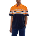 Polo Stripe Print Short Sleeve Mercerised Golfer - Navy