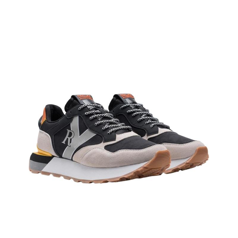Replay Dean Circus Sneakers - Beige/Black - Angled view