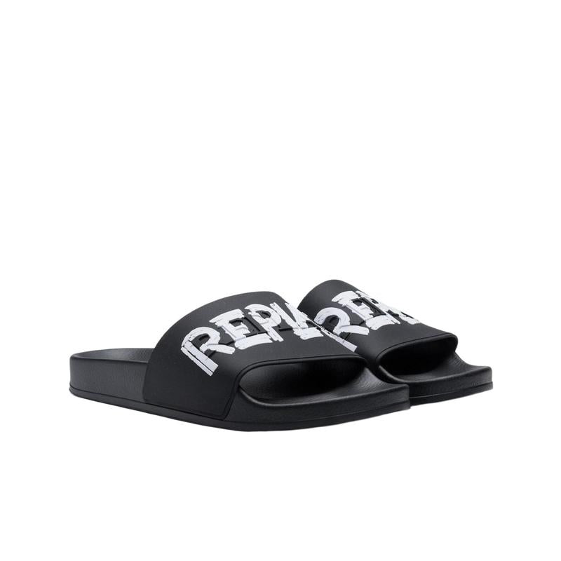Replay Up Tag Slides - Black/White - Angled view