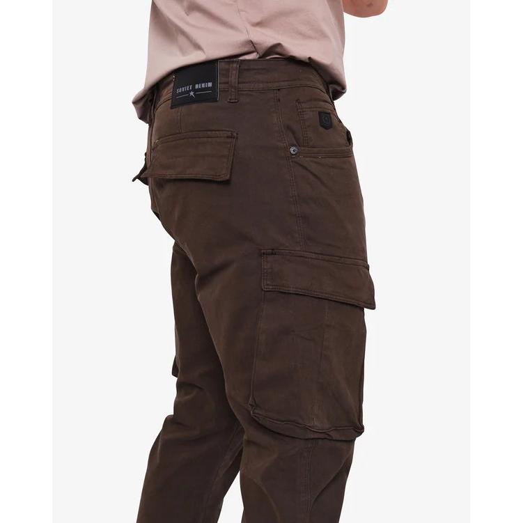 Soviet Mens Lotto Utility Cargo Pants - Chocolate