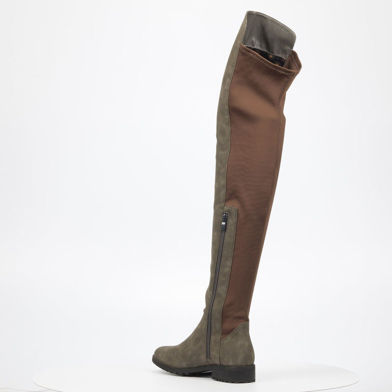 Miss Black Thigh-high Long Boots Grey