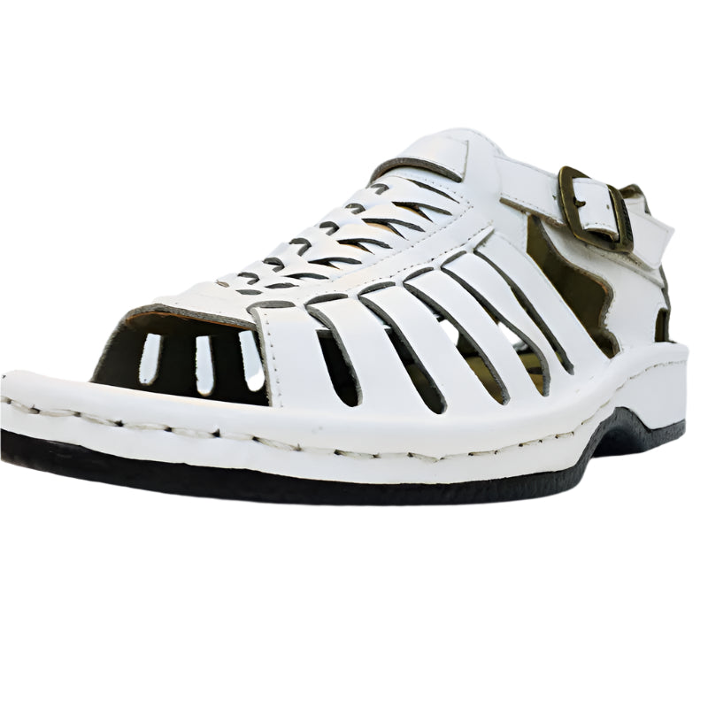 Omega Cut Out Design Strap Sandal-White