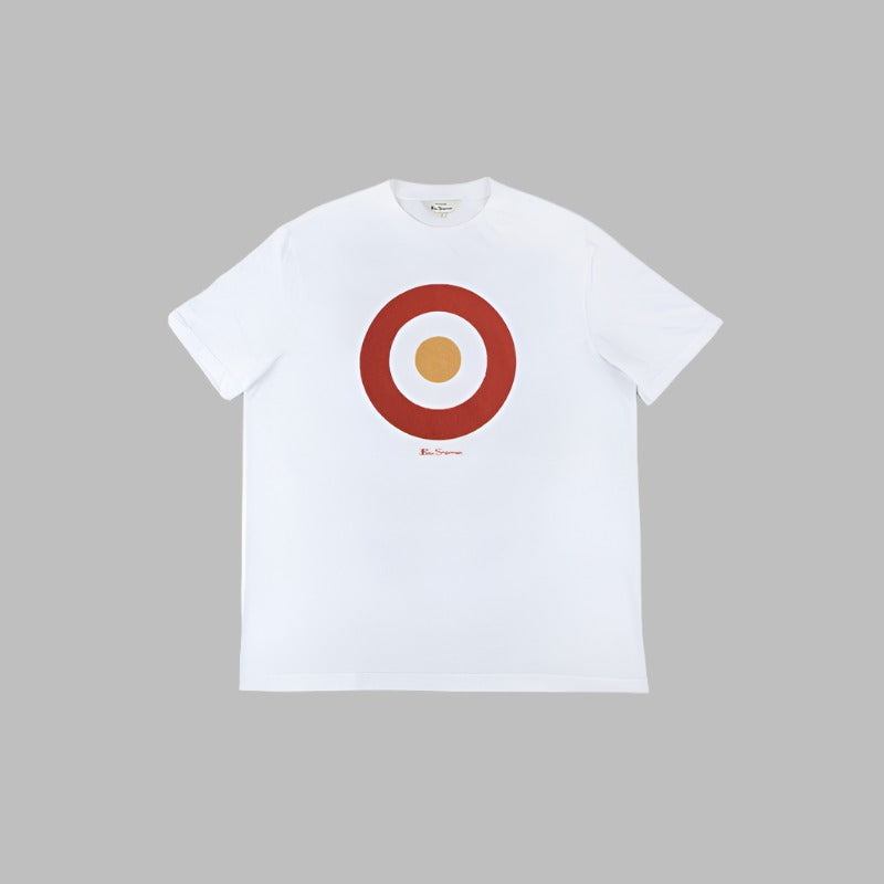Mens Ben Sherman Target T-Shirt -Ivory Red