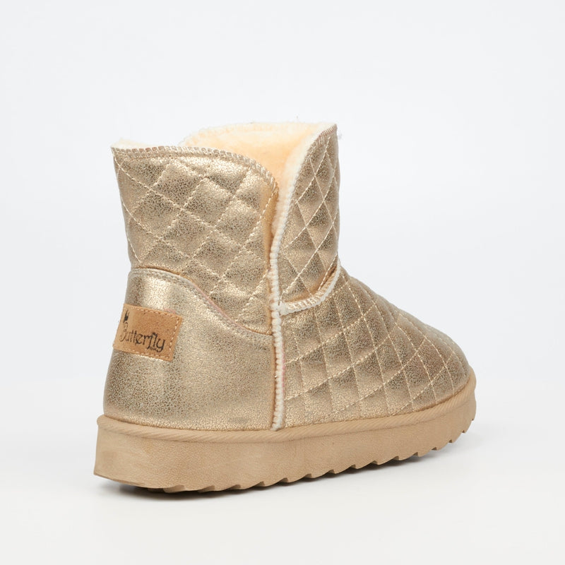 Butterfly Ankle Sleeper Boots - Gold