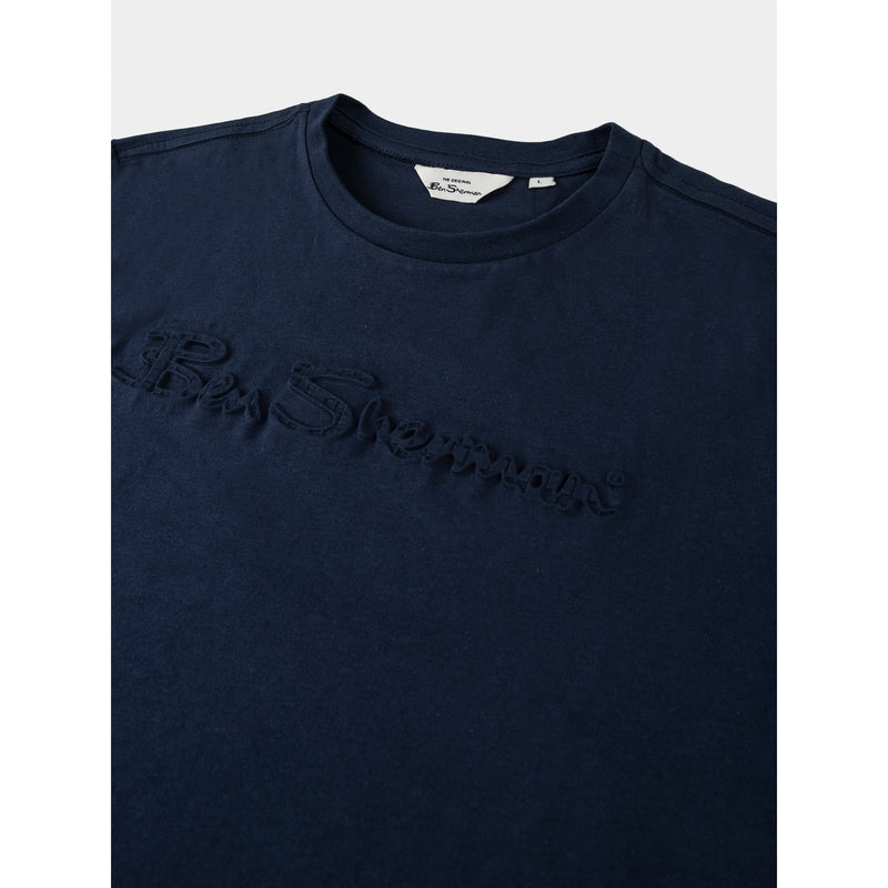 Mens Ben Sherman Emboss Tee-Navy