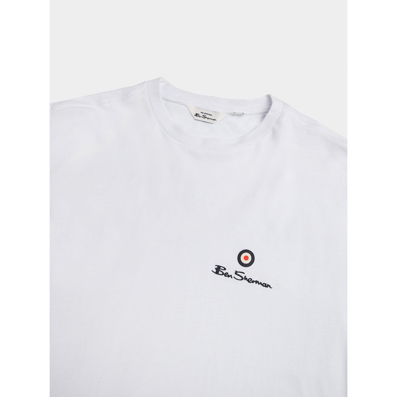 Mens Ben Sherman Entry Tar Crew neck Tee-White