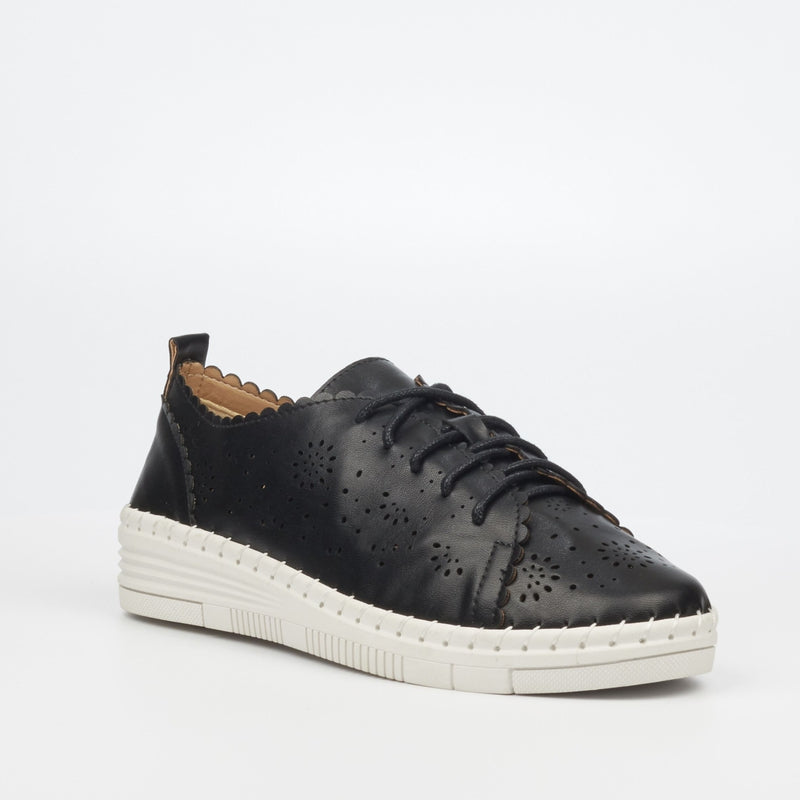 Butterfly Lace-up Sneaker - Black