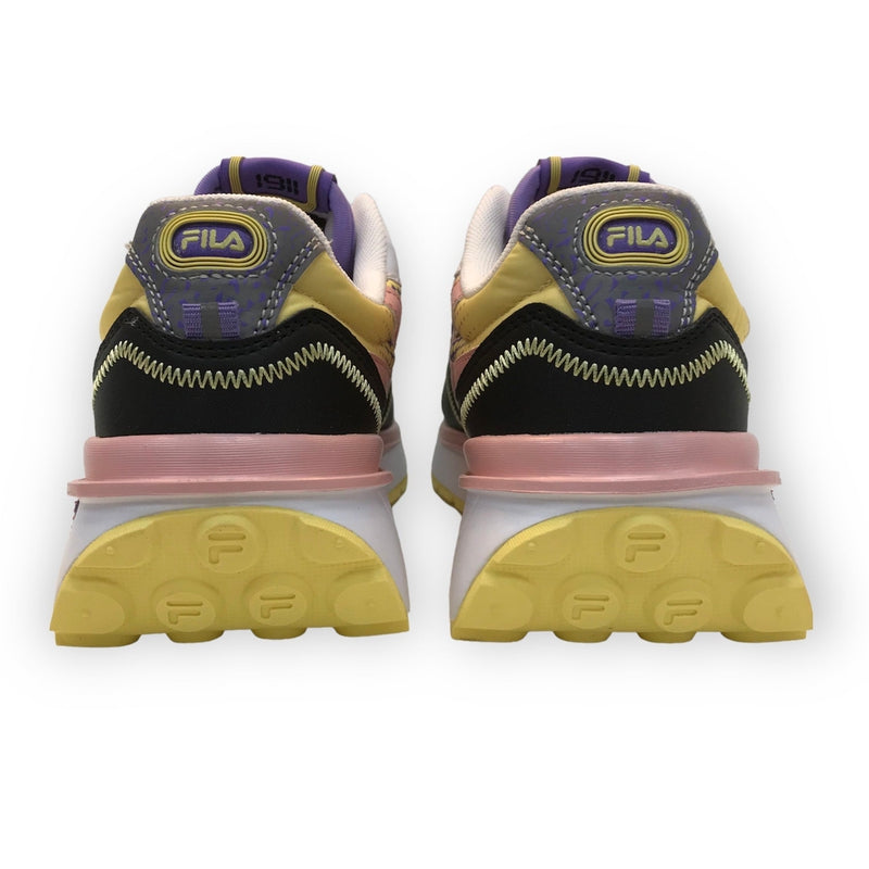 Fila pink lilac and yellow disruptor 3 zip clearance sneakers