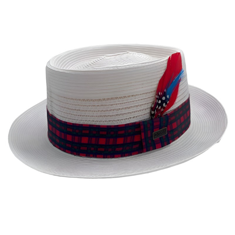 Dobbs Sinatra Straw Tarton -White