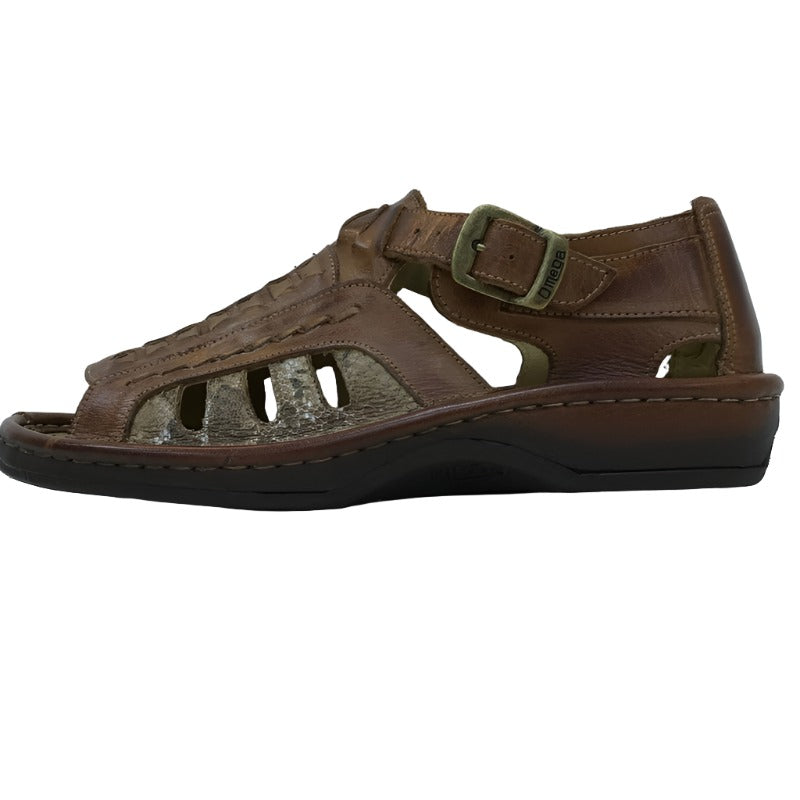 Omega cut out design strap sandal-Terracot