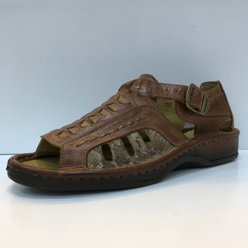Omega cut out design strap sandal-Terracot